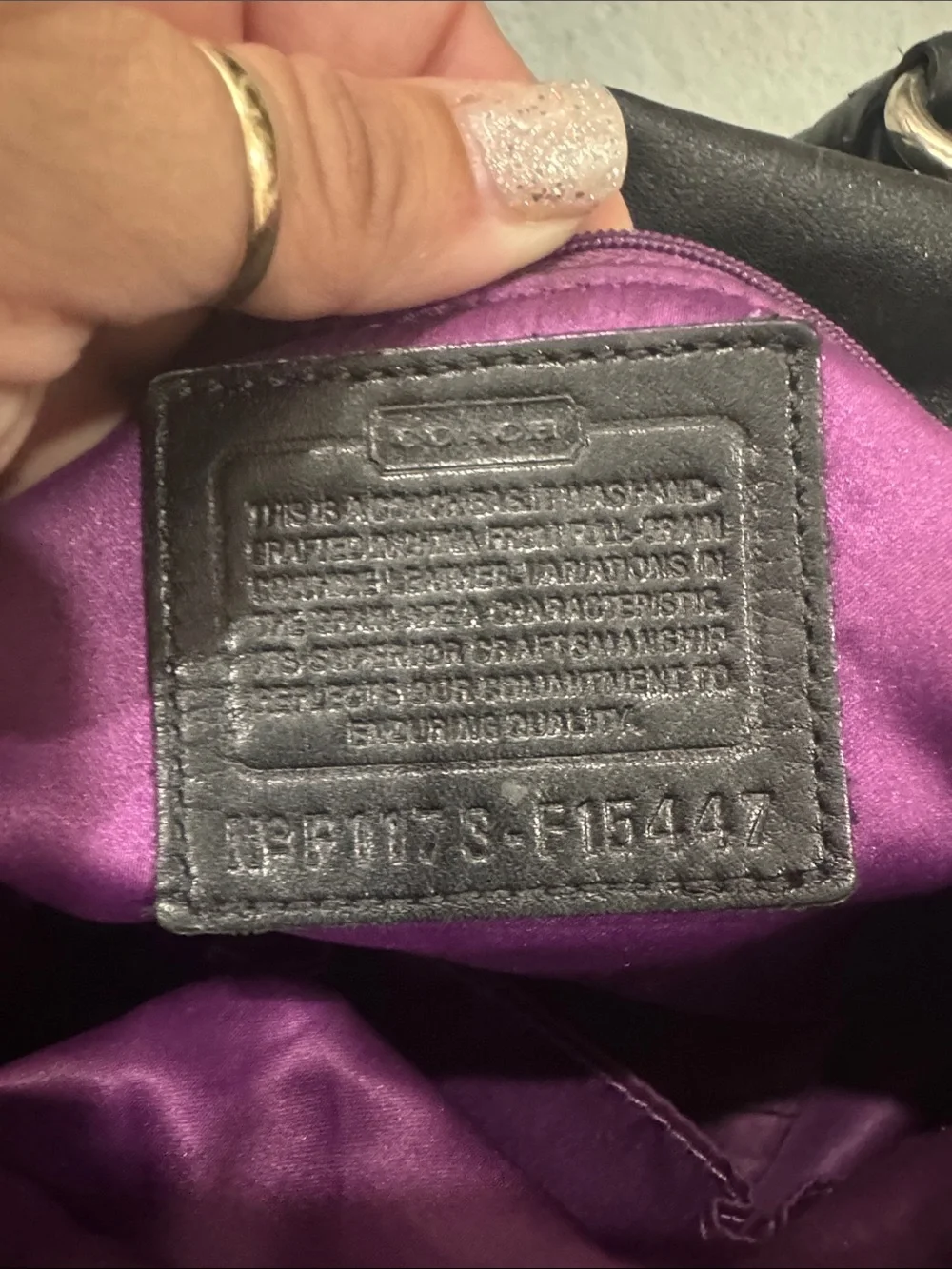Coach inner pocket